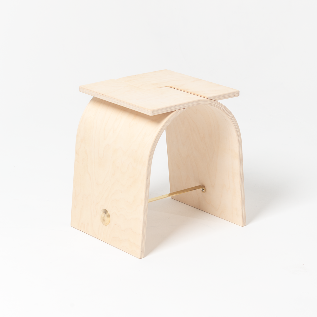 NM02 Butterfly Stool - Euro Birch - Brass