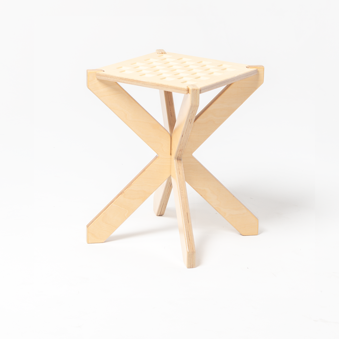 NM03 Chaos Stool - Euro Birch - Chess Board